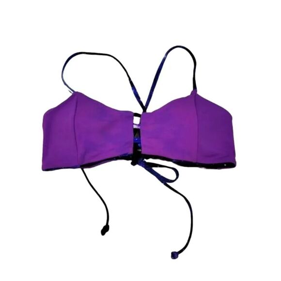 Hot Topic Reversible Galaxy and Purple Swim Bikini Top Size S/M - Picture 8 of 11